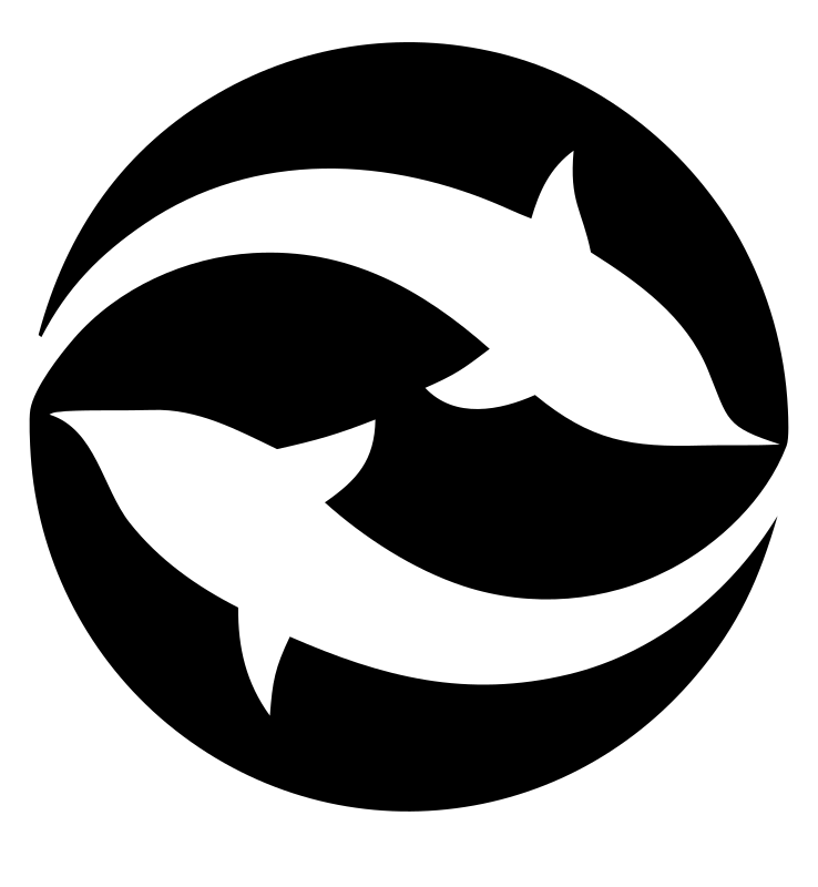 Negative Space Dual Fish Logo