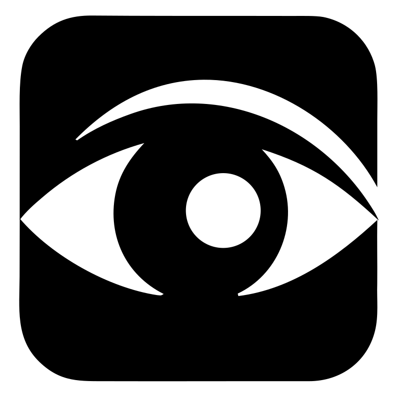 Negative Space Eye Rounded Badge