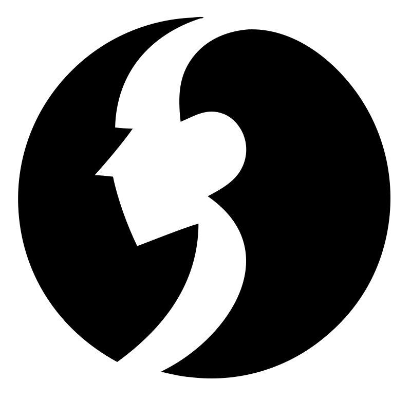 Negative Space Face Circle Badge