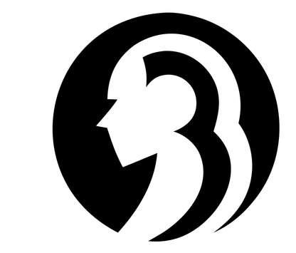 Negative Space Face Circle Badge
