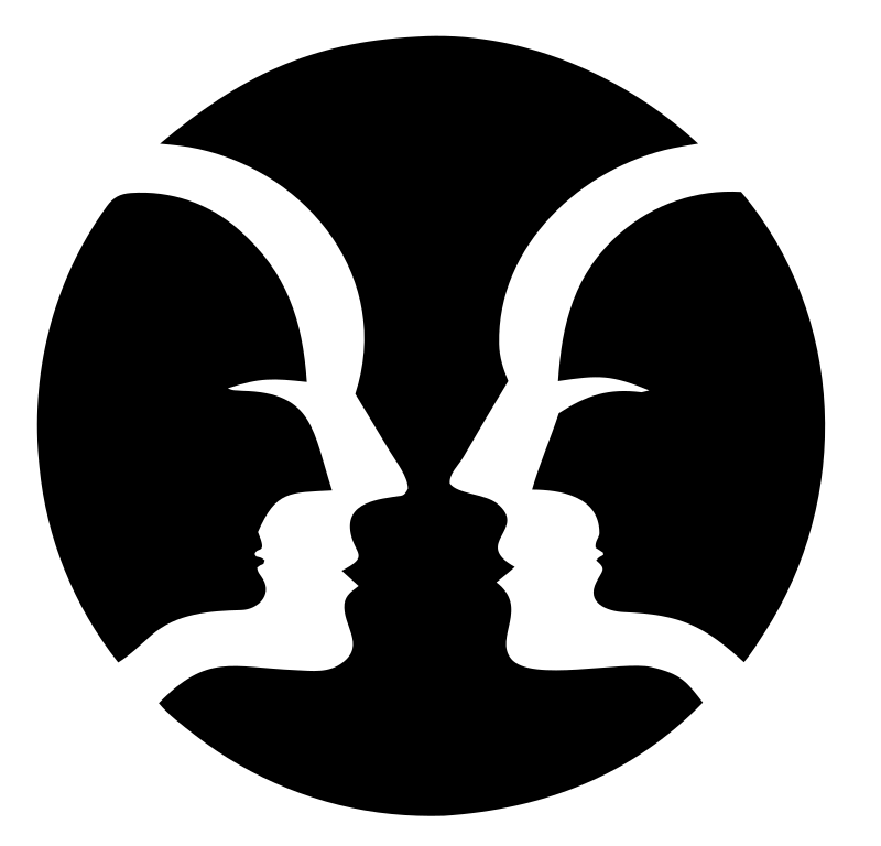 Negative Space Faces Gemini Mark