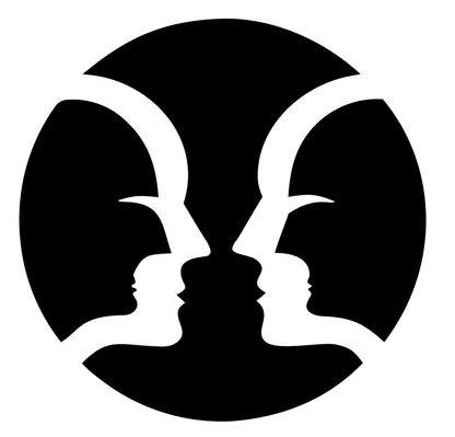 Negative Space Faces Gemini Mark
