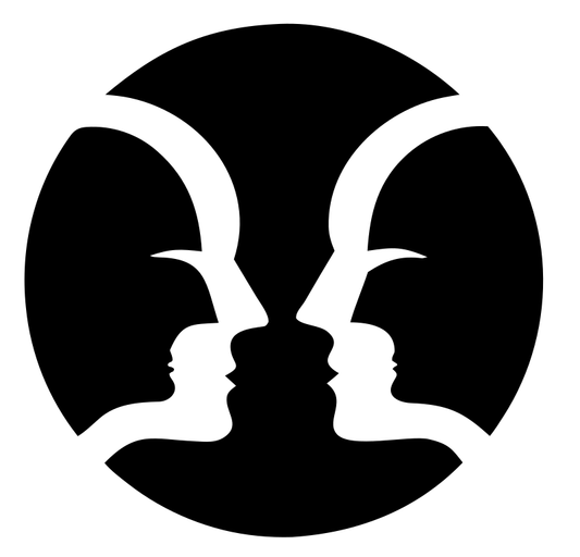 Negative Space Faces Gemini Mark