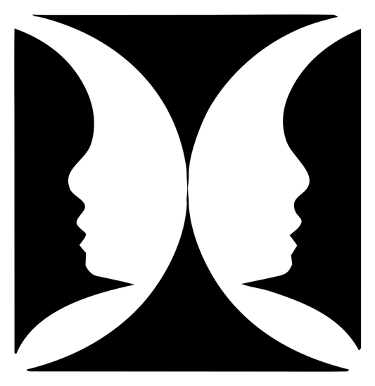 Negative Space Facing Profiles Crest