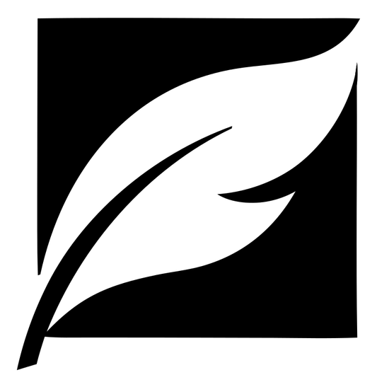 Negative Space Feather Block Icon