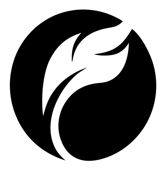 Negative Space Feather Circle Logo