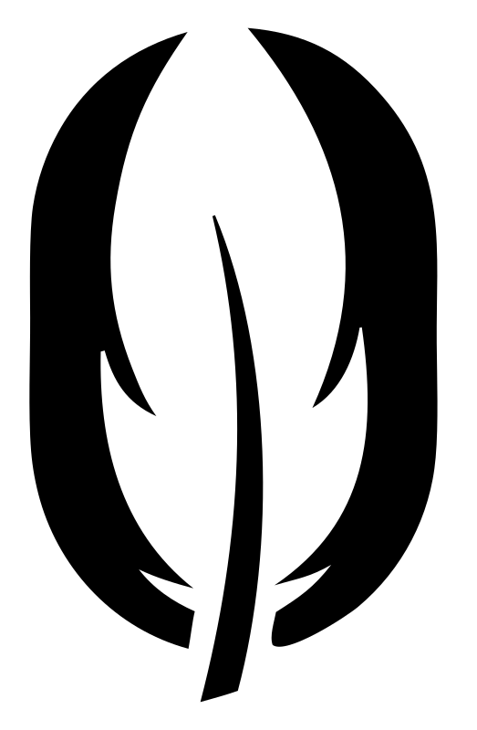 Negative Space Feather Oval Mark