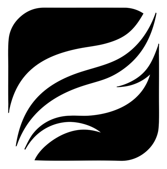 Negative Space Feather Wave Mark