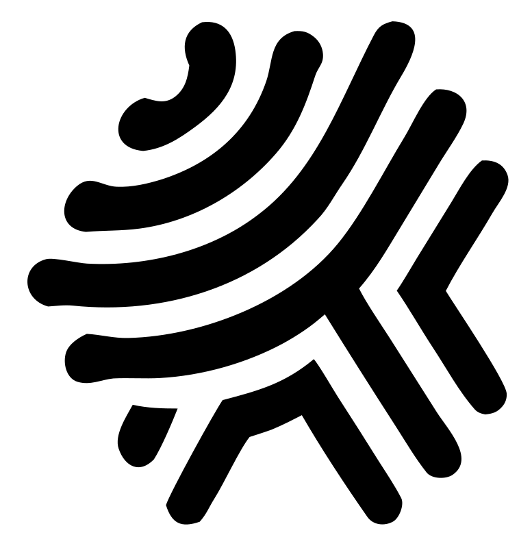Negative Space Fingerprint Chevron Mark