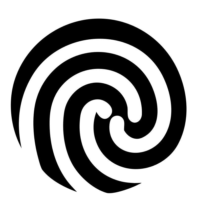 Negative Space Fingerprint Swirl Mark