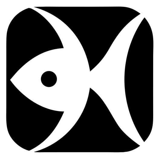 Negative Space Fish Badge