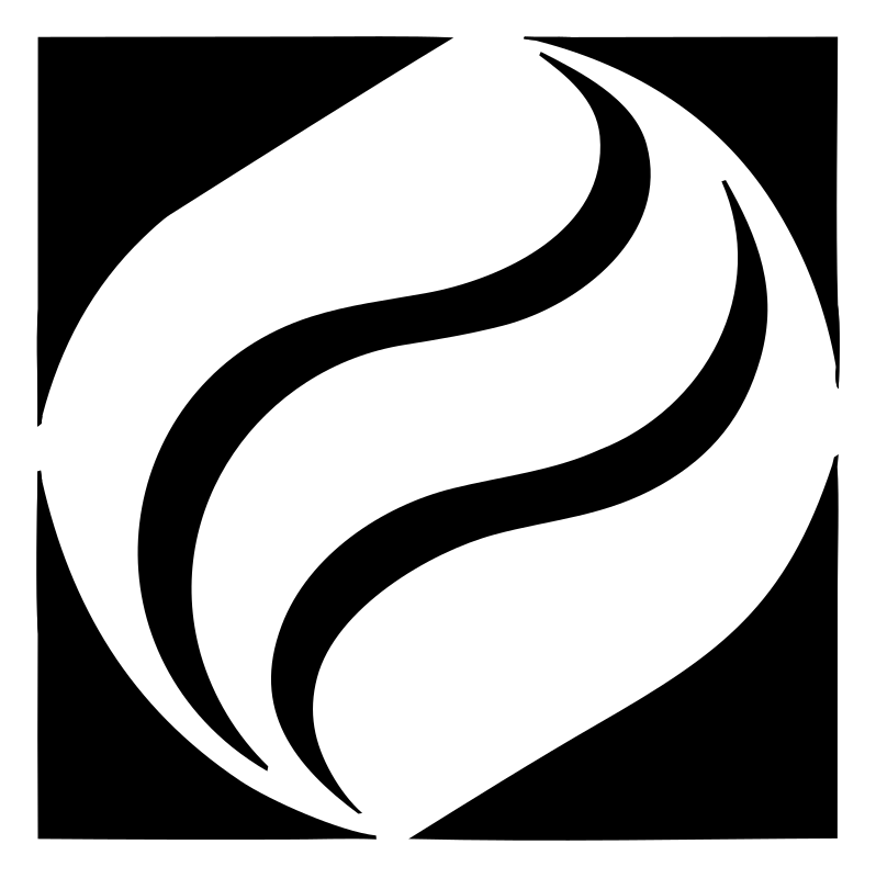 Negative Space Flame Circle Badge