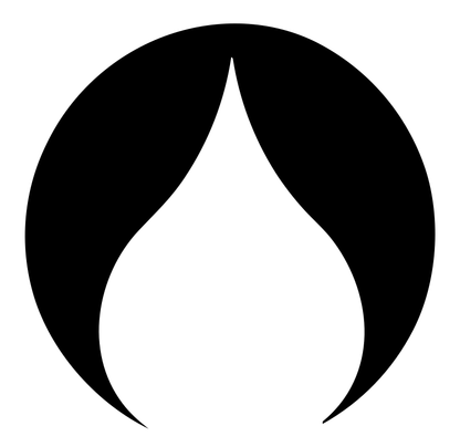 Negative Space Flame Circle Badge