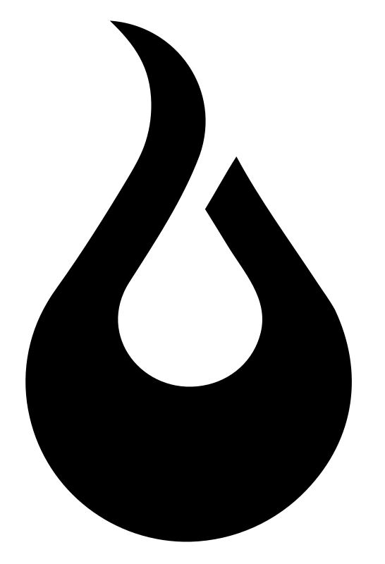 Negative Space Flame Drop Logo