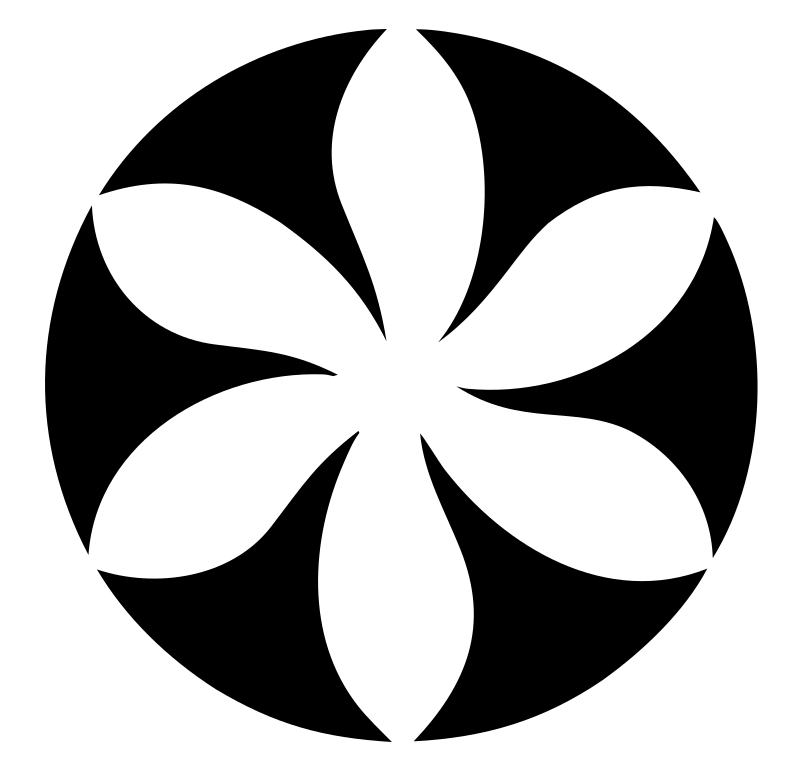 Negative Space Flower Circle Badge