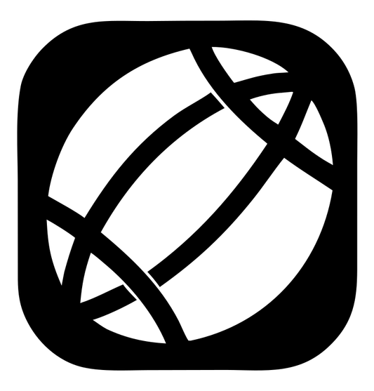Negative Space Football Rounded Icon