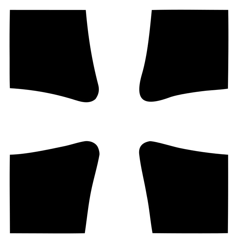 Negative Space Four-Corner Cross Mark