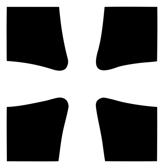 Negative Space Four-Corner Cross Mark