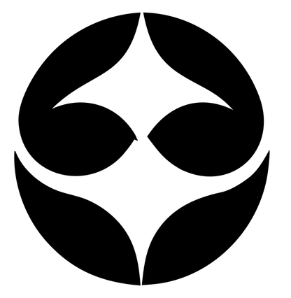 Negative Space Four-Point Star Circle Badge
