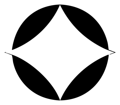 Negative Space Four-Point Star Logo