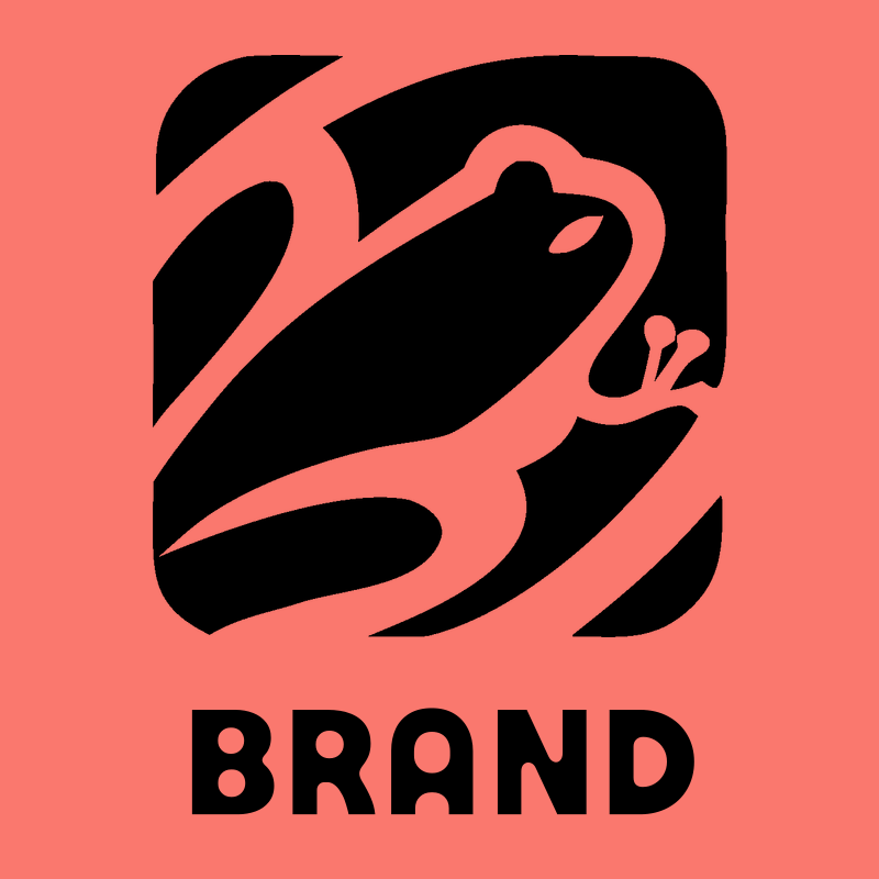 Negative Space Frog Square Badge preview