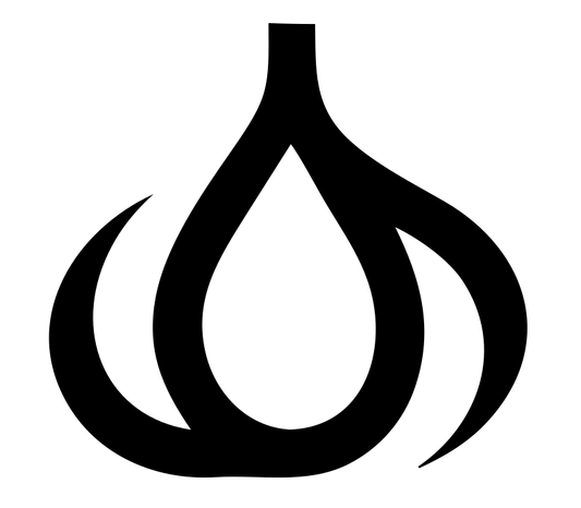 Negative Space Garlic Bulb Icon