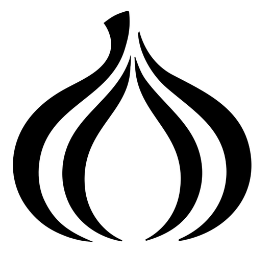 Negative Space Garlic Stripe Logo