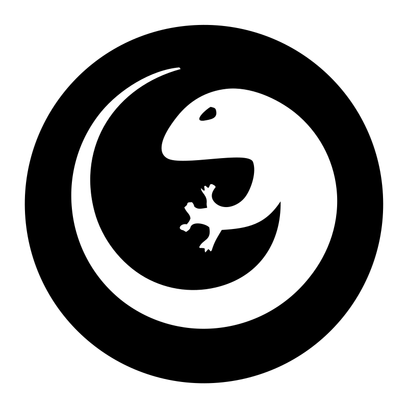 Negative Space Gecko Circle Badge