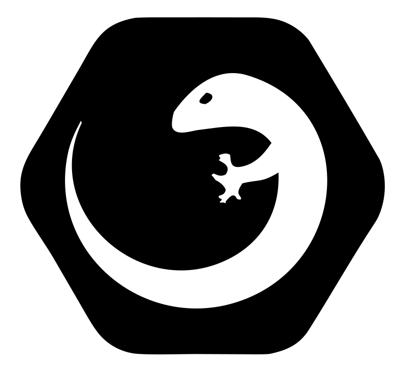 Negative Space Gecko Hexagon Badge