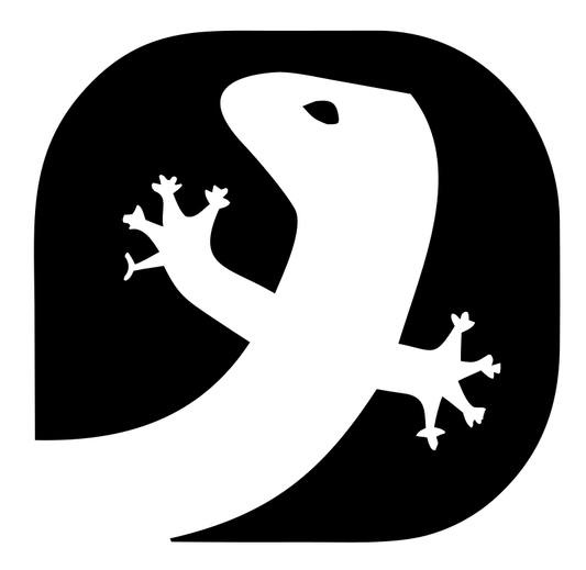 Negative Space Gecko Letter Mark