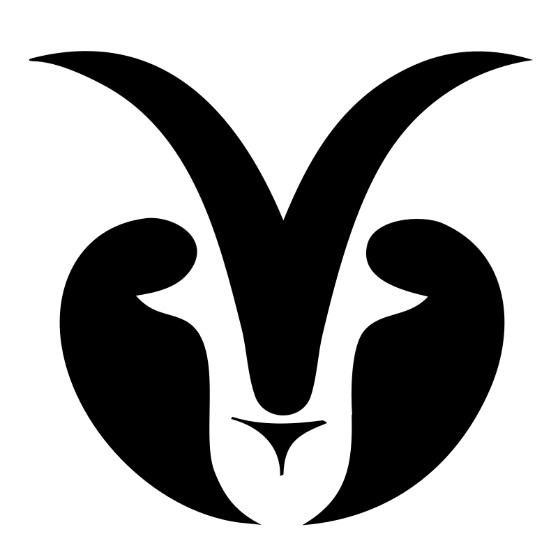Negative Space Goat Face Logo