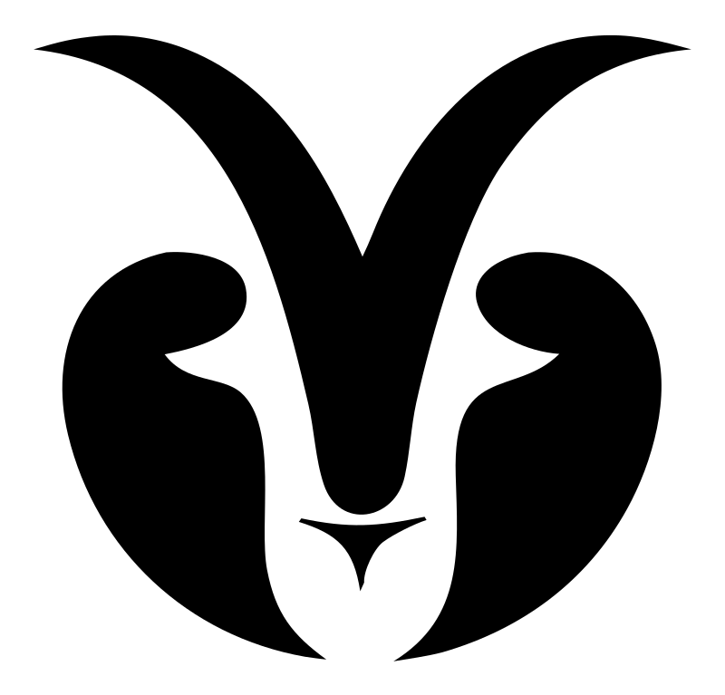 Negative Space Goat Face Logo