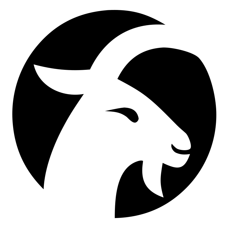 Negative Space Goat Head Badge