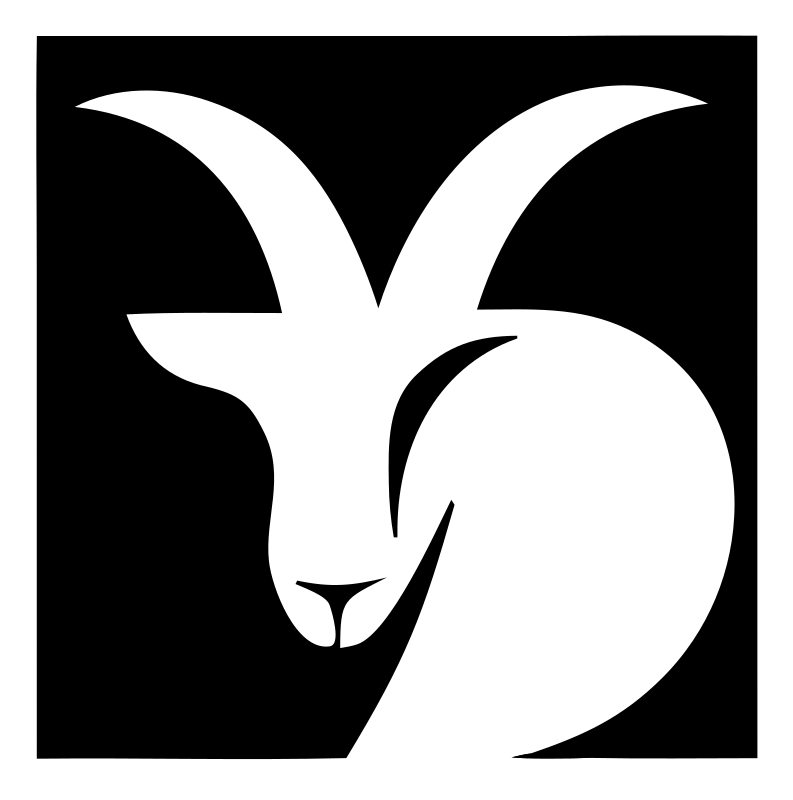 Negative Space Goat Head Badge