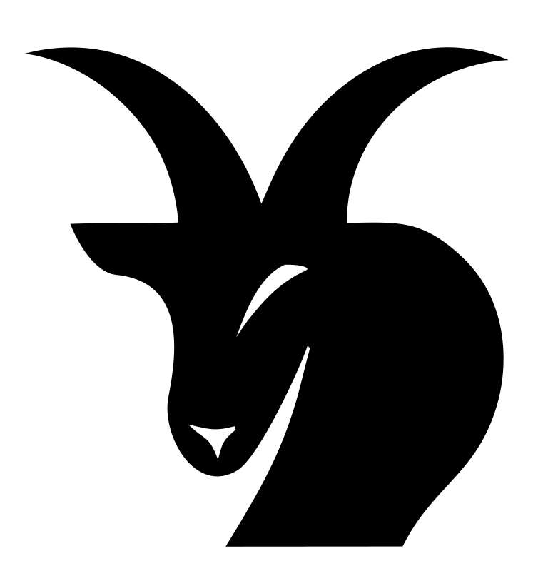 Negative Space Goat Head Logo