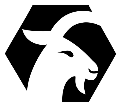 Negative Space Goat Hexagon Badge