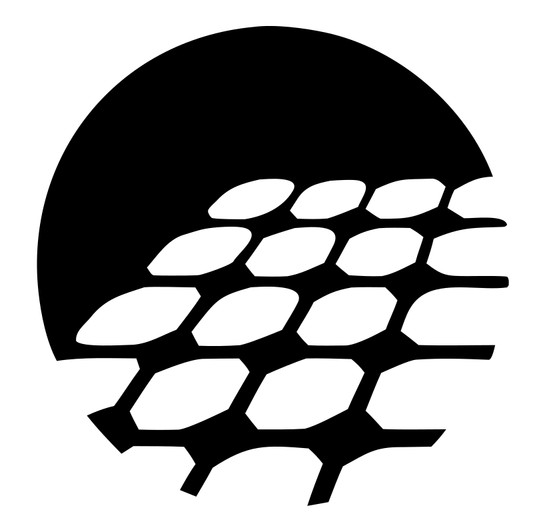 Negative Space Grid Circle Mark