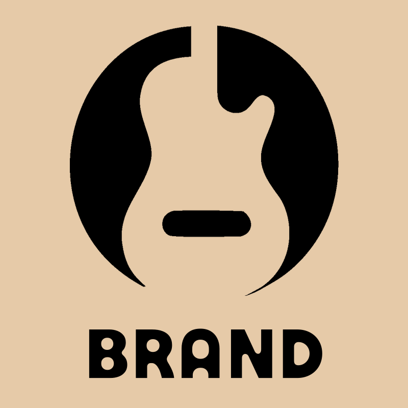 Negative Space Guitar Circle Crest preview