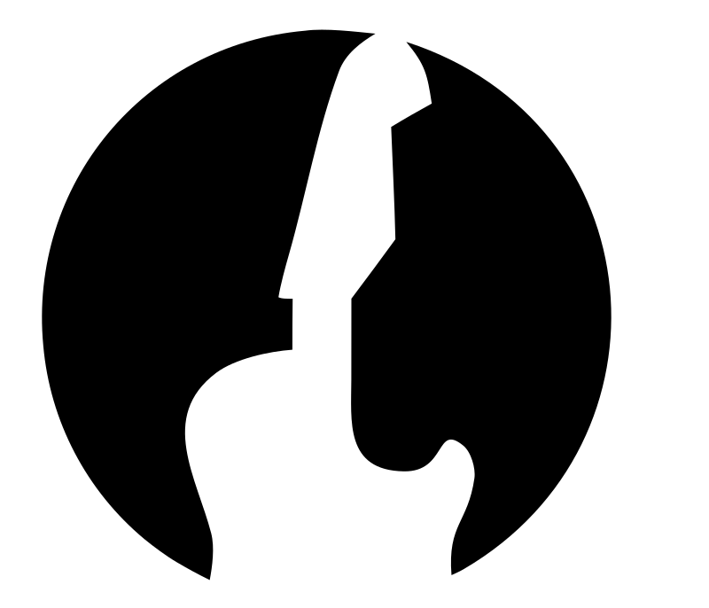 Negative Space Guitar Circle Logo