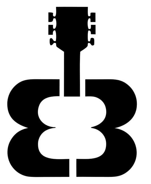 Negative Space Guitar Headstock Crest