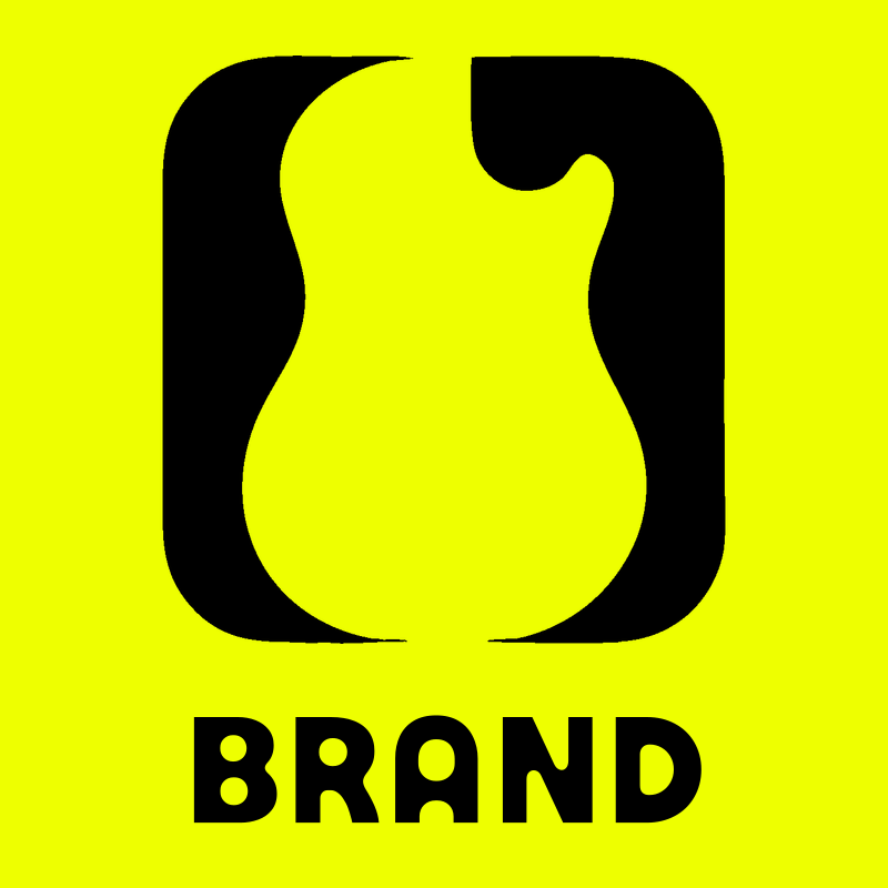 Negative Space Guitar Rounded Badge preview