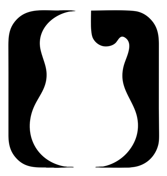 Negative Space Guitar Rounded Badge