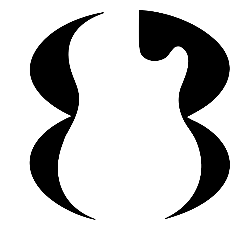 Negative Space Guitar Waist Logo