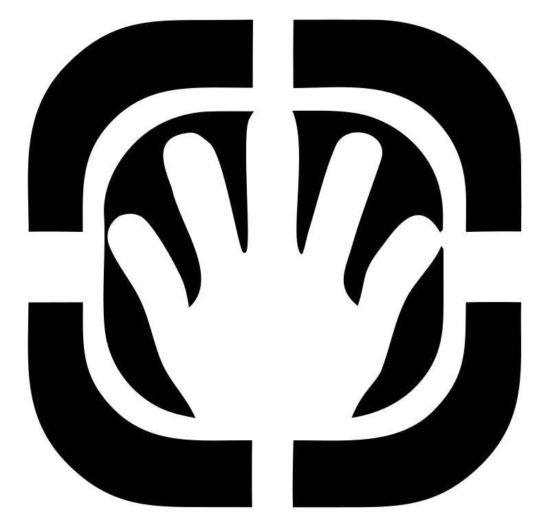 Negative Space Hand Scanner Badge