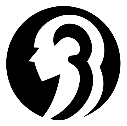 Negative Space Head Profile Badge