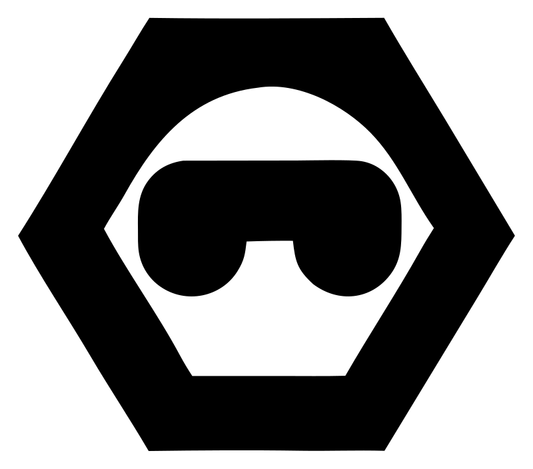 Negative Space Headset Hexagon Mark