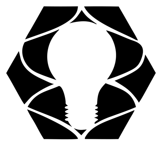 Negative Space Hexagon Bulb Emblem