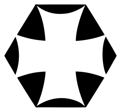 Negative Space Hexagon Cross Mark