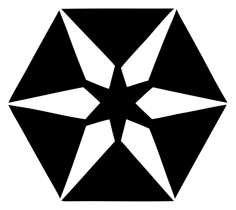 Negative Space Hexagon Star Mark