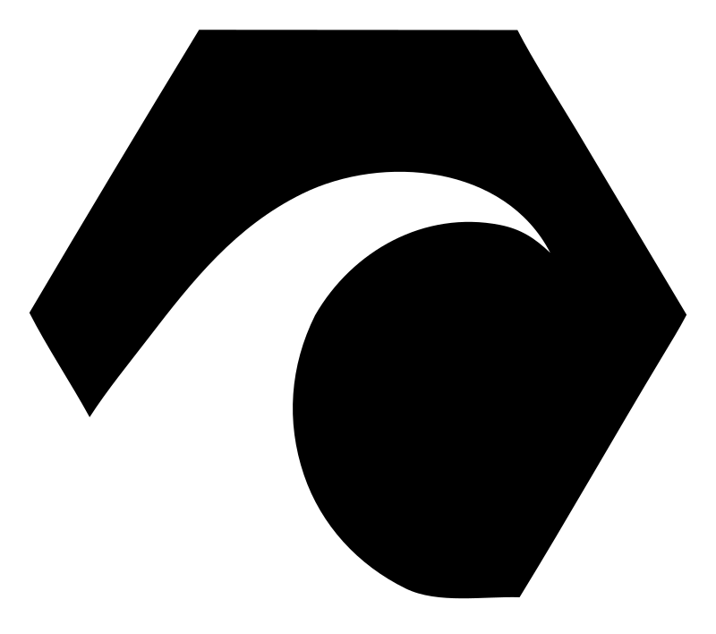 Negative Space Hexagon Wave Mark